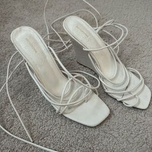 PrettyLittleThing White Strappy Heels